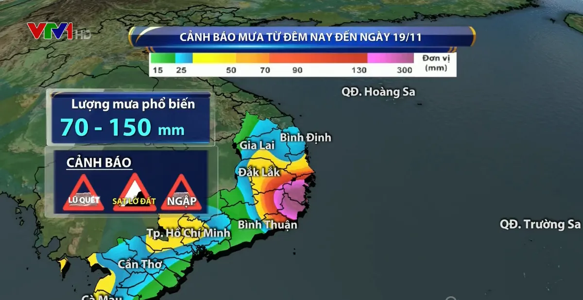 Áp thấp nhiệt đới gây mưa lớn ở các khu vực phía Nam - Ảnh 1.