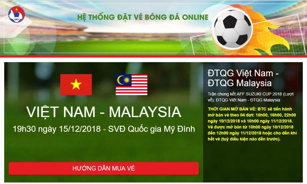 16h00 hôm nay (20/12), bán vé online trận ĐT Việt Nam - ĐT CHDCND Triều Tiên - Ảnh 1. 16h00 hôm nay (20/12), bán vé online trận ĐT Việt Nam - ĐT CHDCND Triều Tiên - Ảnh 1.