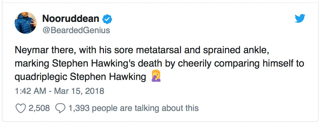 Neymar nhận gạch xây nhà vì vô lễ với Stephen Hawking - Ảnh 3. Neymar nhận gạch xây nhà vì vô lễ với Stephen Hawking - Ảnh 3.