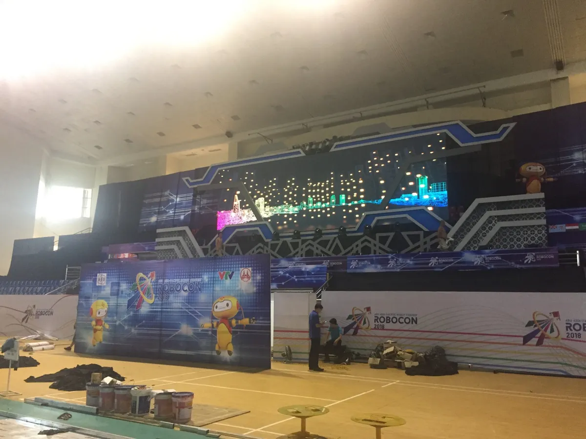 ABU Robocon 2018: Sân thi đấu đã “lên màu” - Ảnh 4.