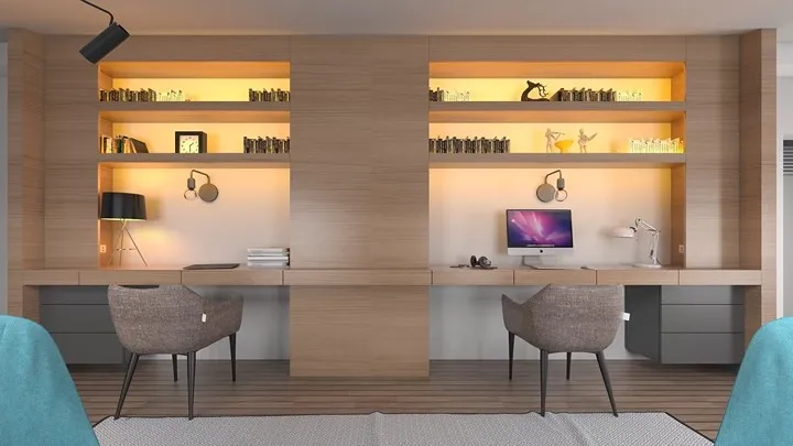 Thiết kế phòng làm việc dành cho hai người ấn tượng - Ảnh 1. Thiết kế phòng làm việc dành cho hai người ấn tượng - Ảnh 1.