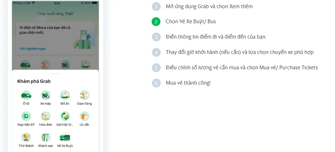 Grab thử nghiệm cho người dùng đặt vé xe buýt - Ảnh 2.