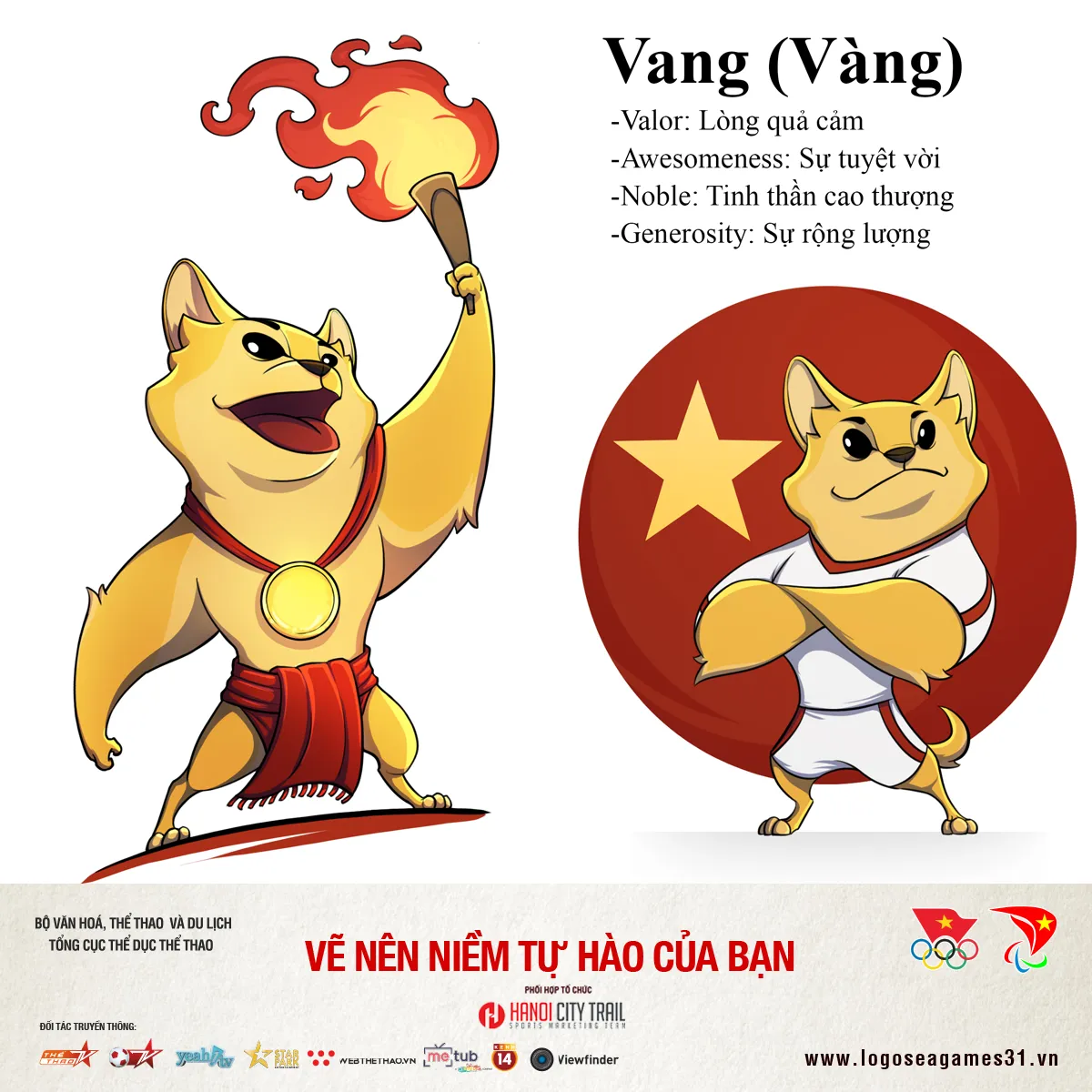 Chú chó Vàng được bầu chọn là bài thi linh vật SEA Games 31 được yêu thích nhất - Ảnh 1. Chú chó Vàng được bầu chọn là bài thi linh vật SEA Games 31 được yêu thích nhất - Ảnh 1.