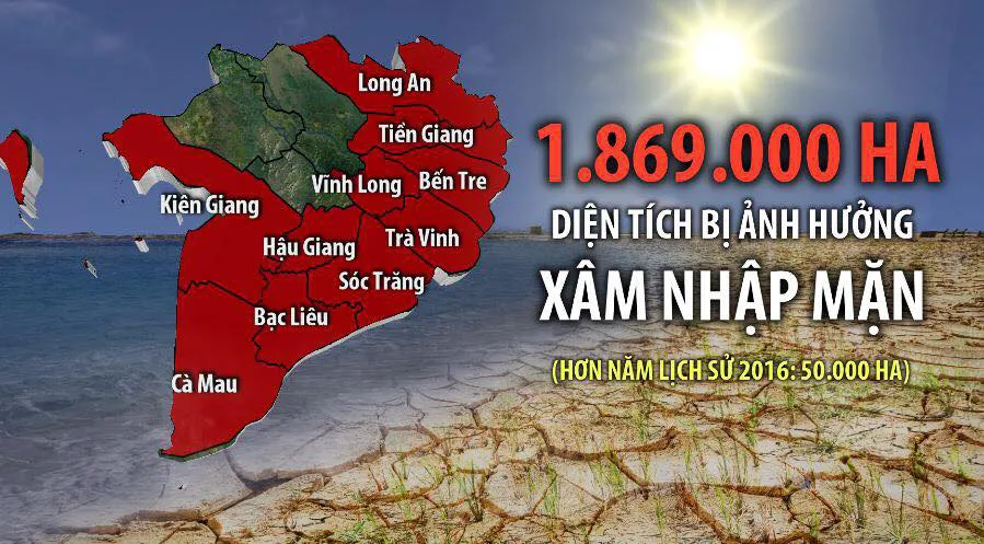 Mùa mặn năm nay ở ĐBSCL có thể vào sâu hơn - Ảnh 1.