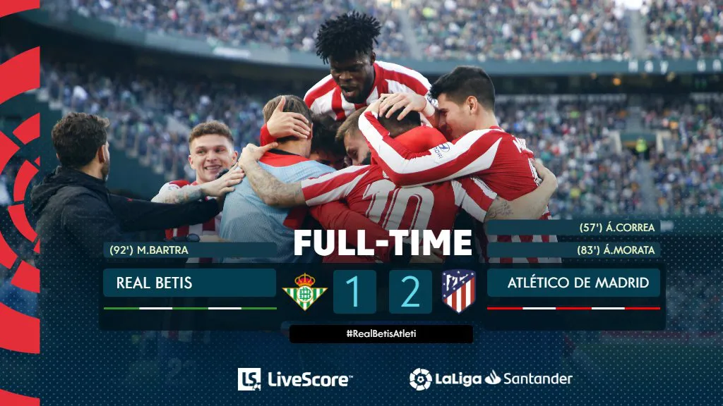 Kết quả, bảng xếp hạng vòng 18 VĐQG Tây Ban Nha La Liga: Real Betis 1-2 Atletico, Real Madrid 0-0 Athletic Bilbao - Ảnh 3. Kết quả, bảng xếp hạng vòng 18 VĐQG Tây Ban Nha La Liga: Real Betis 1-2 Atletico, Real Madrid 0-0 Athletic Bilbao - Ảnh 3.