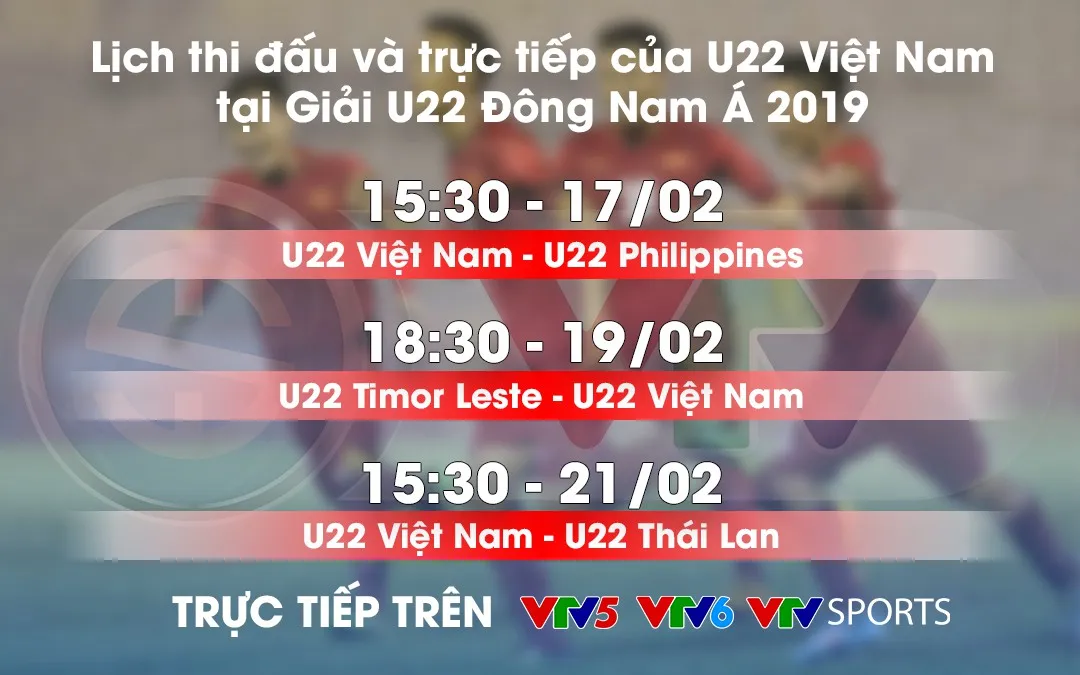 Lịch thi đấu và trực tiếp U22 Việt Nam tại Giải U22 Đông Nam Á 2019 - Ảnh 1.