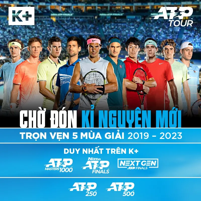 K+ tiếp tục sở hữu bản quyền ATP World Tour series trong 5 mùa giải - Ảnh 1.