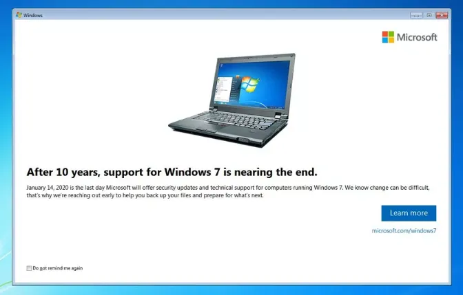 Microsoft bắt đầu gửi thiệp buồn đến người dùng Windows 7 - Ảnh 1.