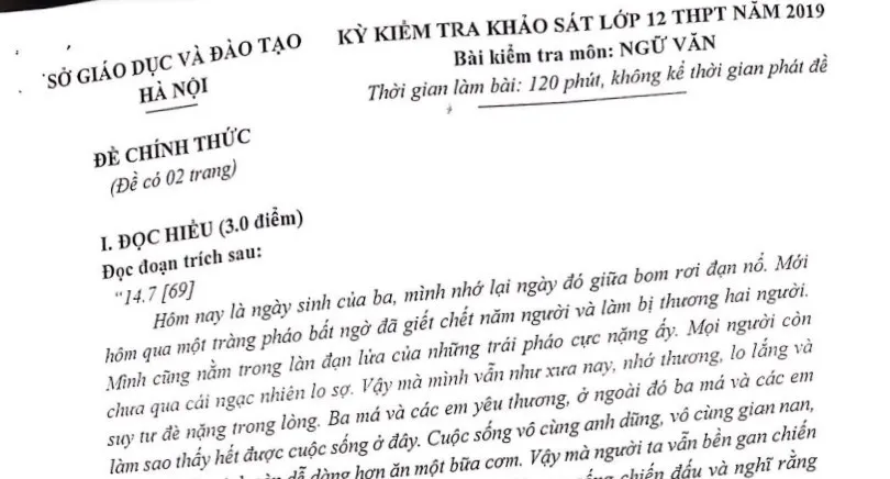 “Đề kiểm tra khảo sát lớp 12 THPT 2019 cập nhật được mô hình đề minh họa cho kì thi THPT quốc gia 2019” - Ảnh 1.