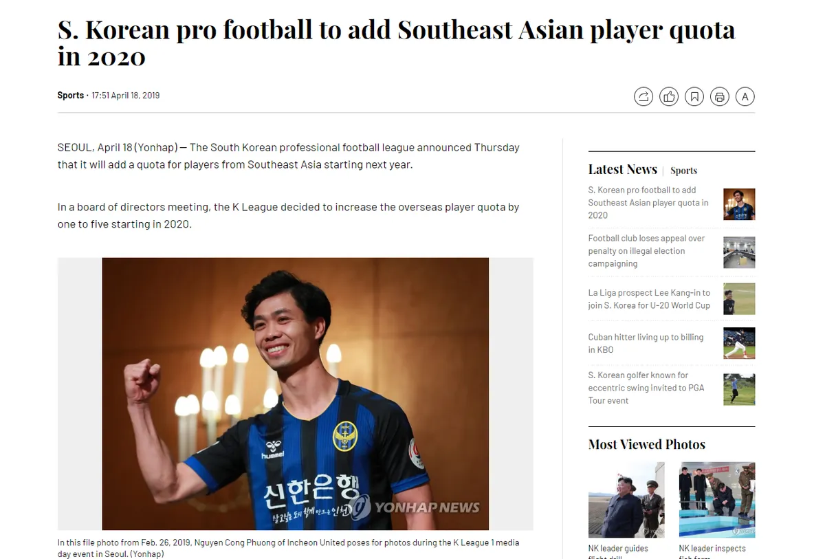 Nhờ Công Phượng, Hàn Quốc thêm suất ngoại binh Đông Nam Á tại K.League - Ảnh 1. Nhờ Công Phượng, Hàn Quốc thêm suất ngoại binh Đông Nam Á tại K.League - Ảnh 1.