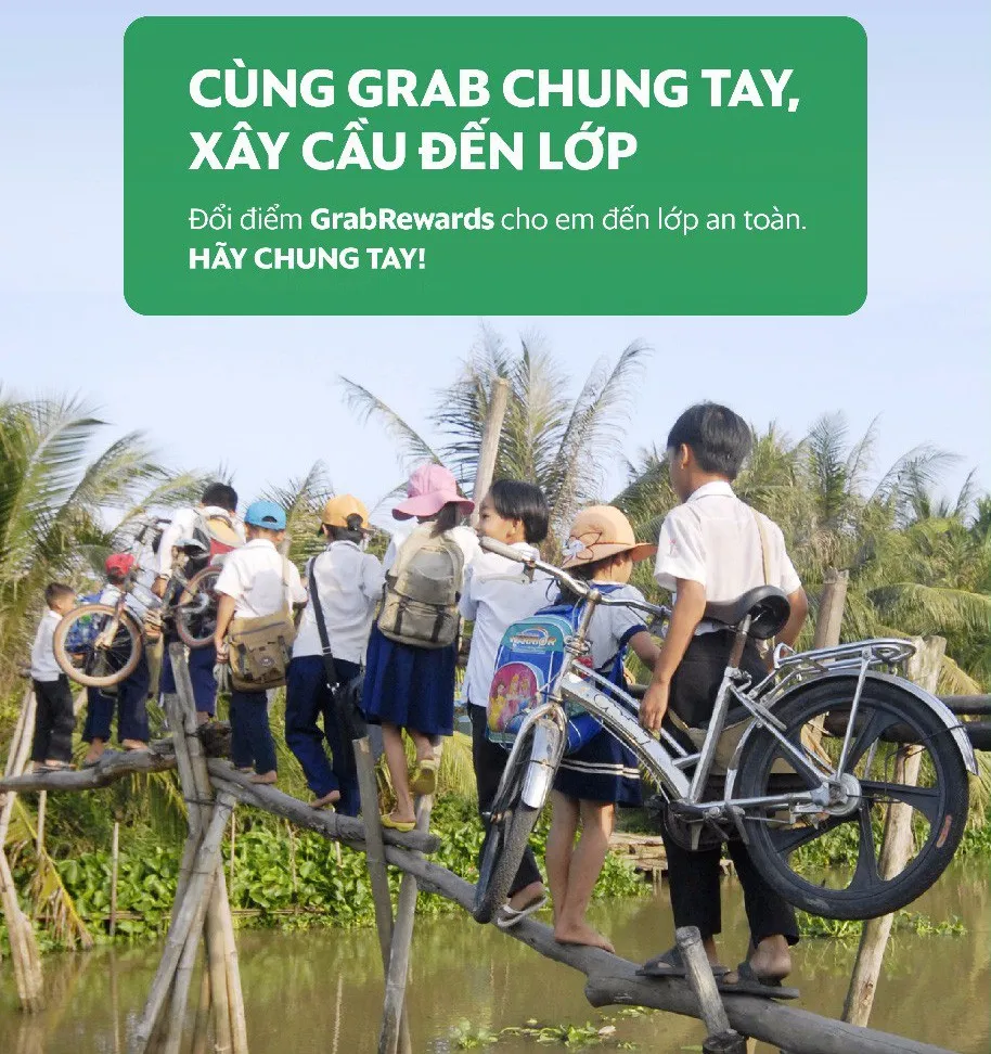 Grab tham gia xây cầu đến lớp cho trẻ em vùng khó khăn - Ảnh 1.