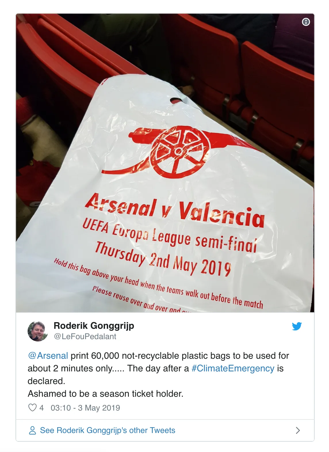 Arsenal bị chỉ trích thậm tệ vì hủy diệt môi trường - Ảnh 3.