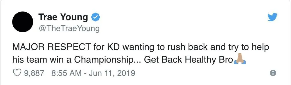 Các ngôi sao NBA phản ứng sau chấn thương của Kevin Durant - Ảnh 4. Các ngôi sao NBA phản ứng sau chấn thương của Kevin Durant - Ảnh 4.