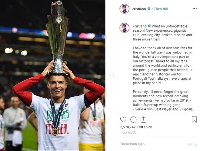 Ronaldo viết tâm thư cảm ơn người hâm mộ - Ảnh 1. Ronaldo viết tâm thư cảm ơn người hâm mộ - Ảnh 1.