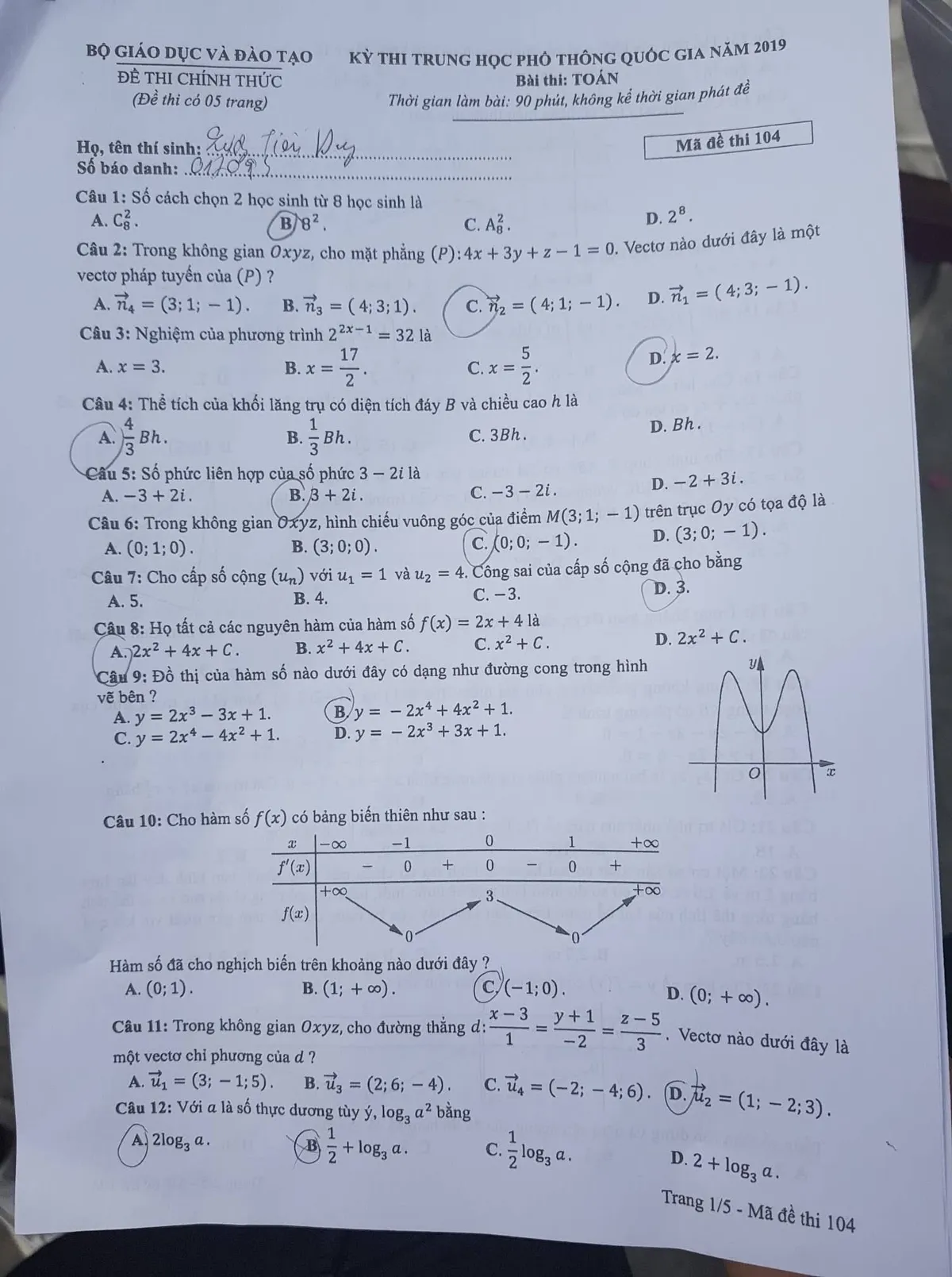 Đề thi Toán THPT Quốc gia 2019 - Ảnh 16.