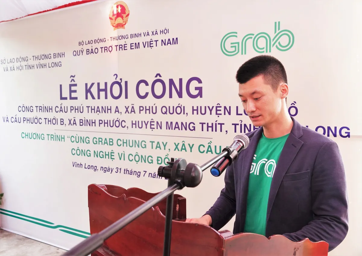 Khởi công xây dựng hai cây cầu đầu tiên của Dự án Cùng Grab Chung Tay - Xây Cầu Đến Lớp - Ảnh 1.