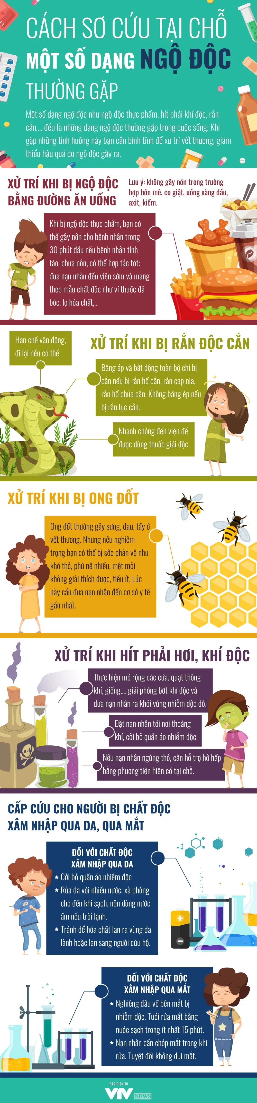 [Infographic] Cách sơ cứu tại chỗ một số dạng ngộ độc thường gặp - Ảnh 1.