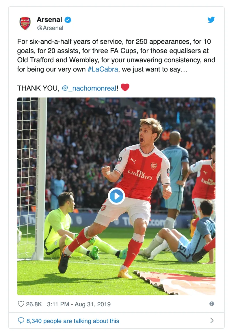 CHÍNH THỨC: Arsenal chia tay lão tướng Nacho Monreal - Ảnh 1. CHÍNH THỨC: Arsenal chia tay lão tướng Nacho Monreal - Ảnh 1.