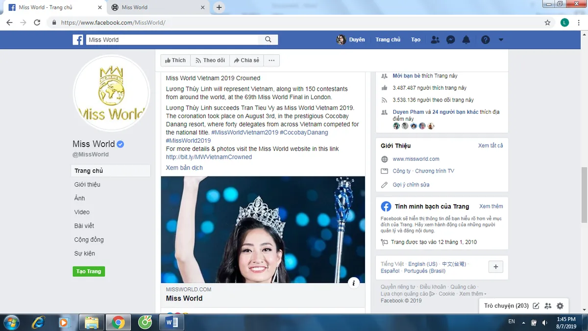 Trang chủ Miss World khen ngợi tân Hoa hậu Lương Thùy Linh của Việt Nam - Ảnh 3.