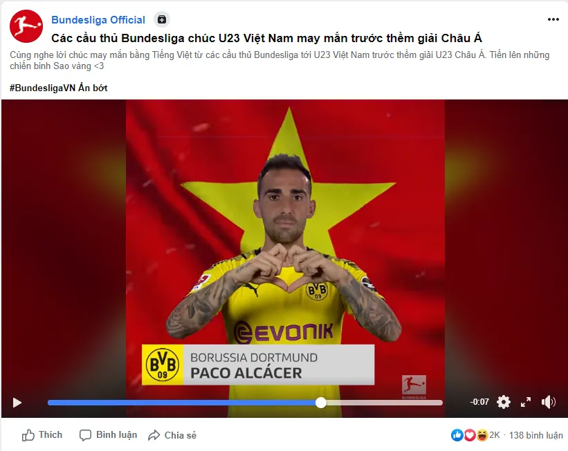 Dàn sao Bundesliga bất ngờ gửi lời chúc tới U23 Việt Nam trước trận ra quân VCK U23 châu Á 2020 - Ảnh 1.