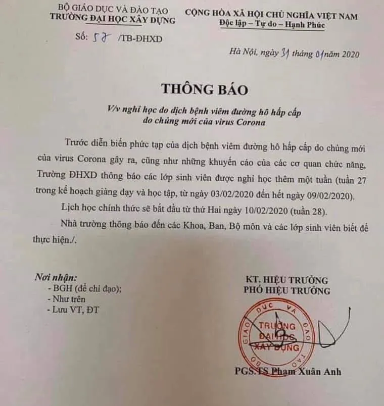 Nhiều trường đại học trên địa bàn Hà Nội đồng loạt cho sinh viên nghỉ học - Ảnh 3.