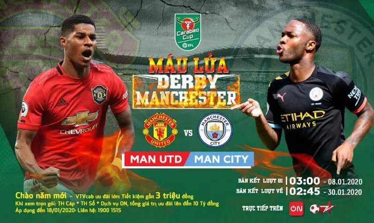 VTVcab trực tiếp Cúp Liên đoàn Anh: Đại chiến Man Utd - Man City - Ảnh 1.