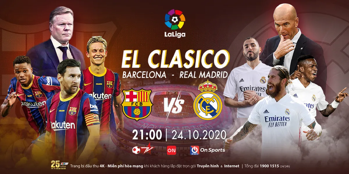 Barcelona - Real Madrid: El Clasico đỉnh cao trên VTVcab - Ảnh 1.