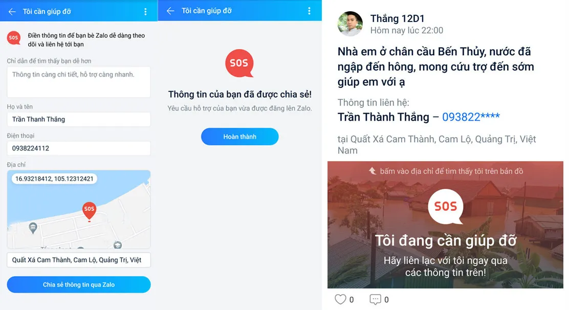 Zalo triển khai tính năng SOS, giúp người dân vùng lũ tìm kiếm nhanh sự giúp đỡ - Ảnh 1.