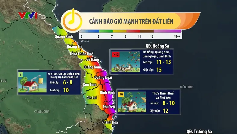 Bão số 9 đang gây mưa to, gió lớn ở nhiều nơi - Ảnh 1.