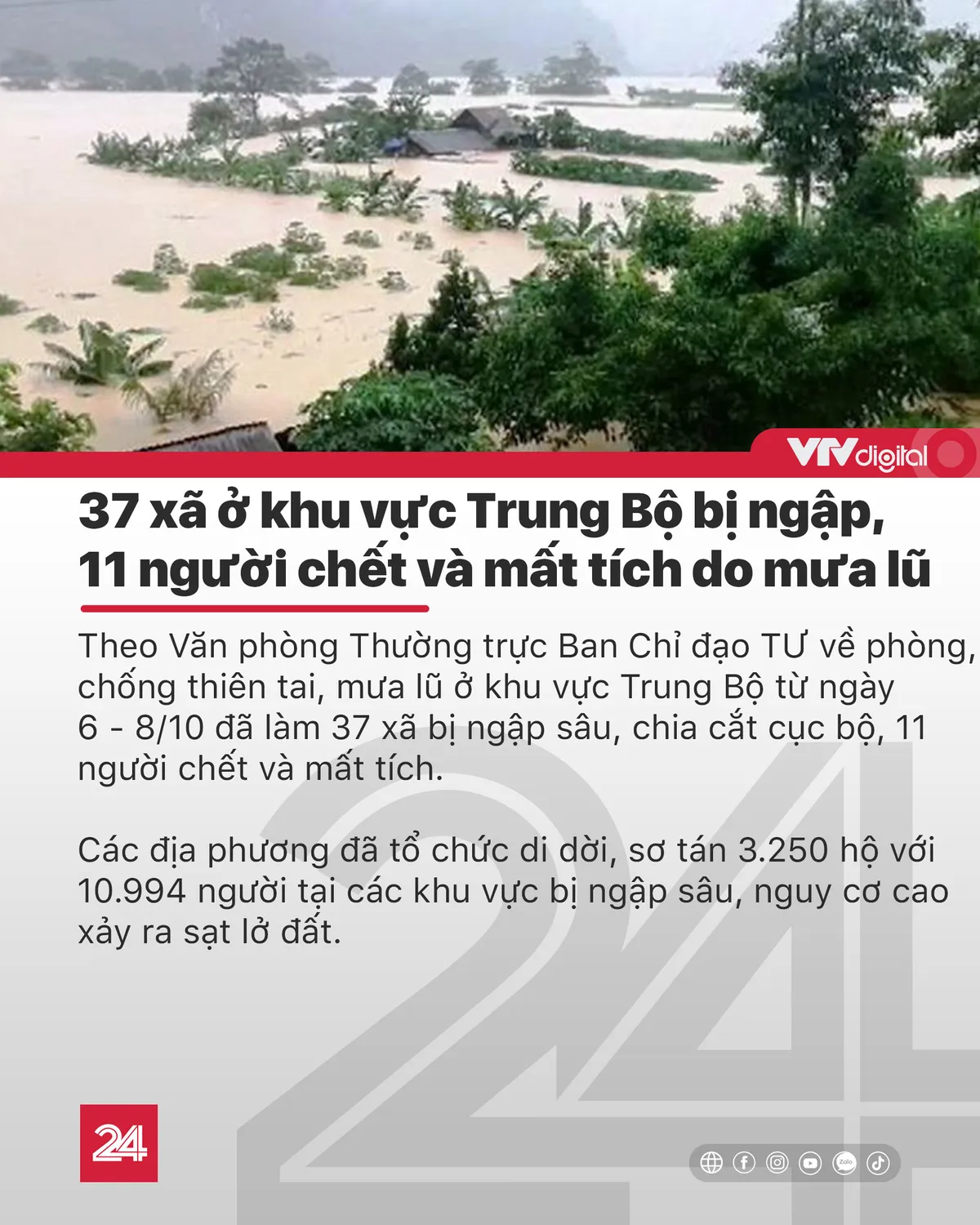 Tin nóng đầu ngày 9/10: 11 người chết và mất tích do mưa lũ ở miền Trung - Ảnh 1.