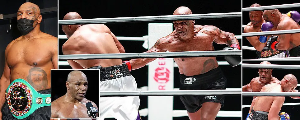 Tay đấm Mike Tyson hòa kịch tính ngày tái xuất - Ảnh 1. Tay đấm Mike Tyson hòa kịch tính ngày tái xuất - Ảnh 1.