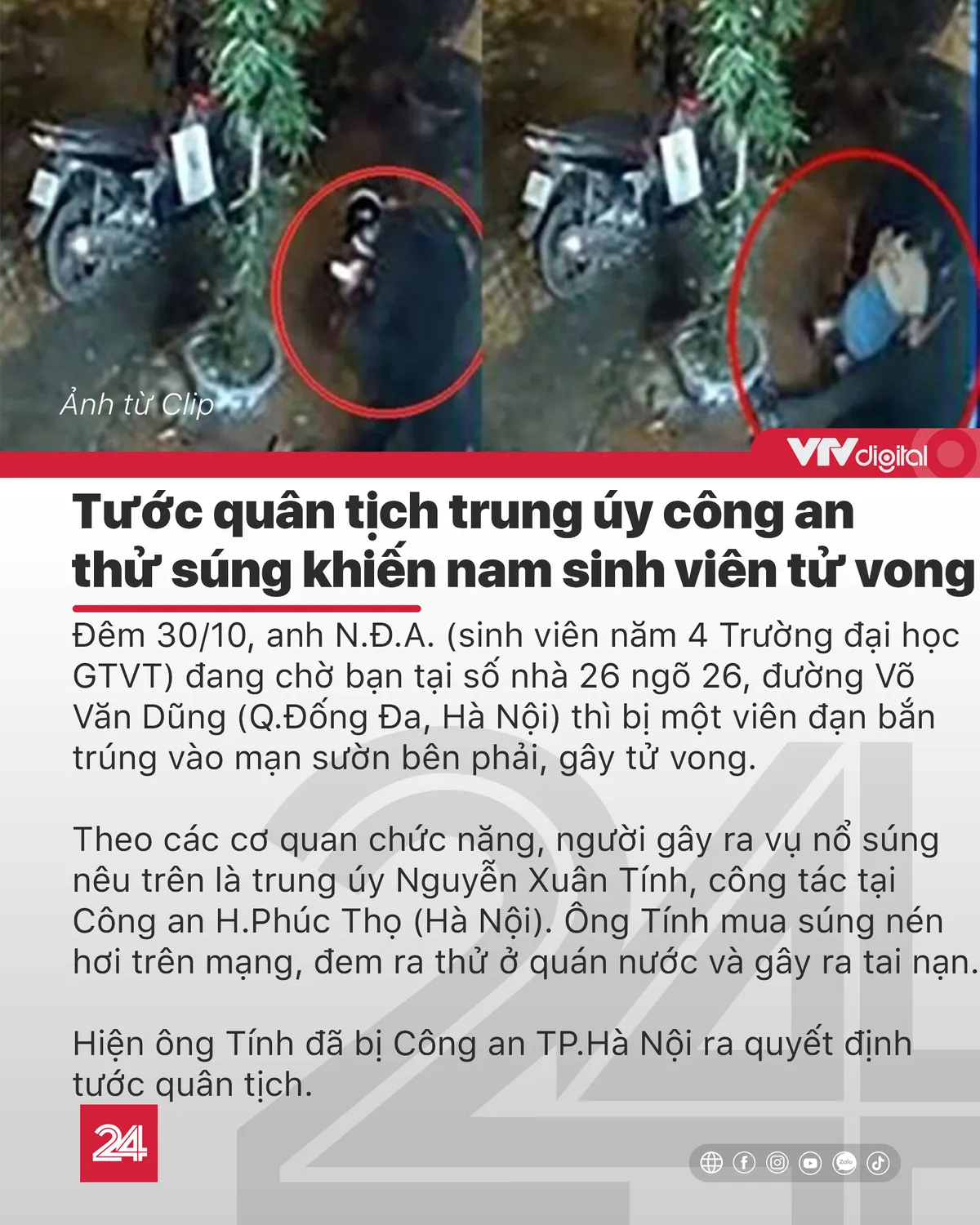 Tin nóng đầu ngày 4/11: Tước quân tịch Trung úy công an thử súng khiến nam sinh viên tử vong - Ảnh 1.