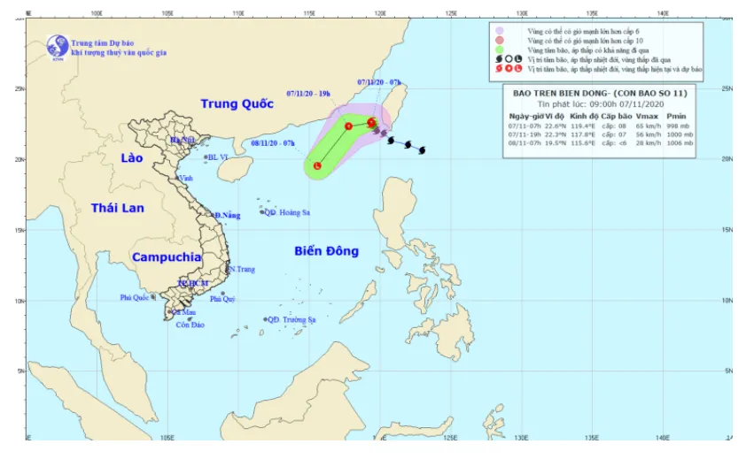 Bão số 11 gây sóng lớn và gió giật mạnh trên biển - Ảnh 1.