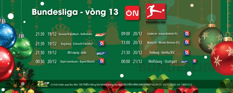Vòng 14 La Liga và vòng 13 Bundesliga sôi động cuối tuần trên VTVcab - Ảnh 2. Vòng 14 La Liga và vòng 13 Bundesliga sôi động cuối tuần trên VTVcab - Ảnh 2.