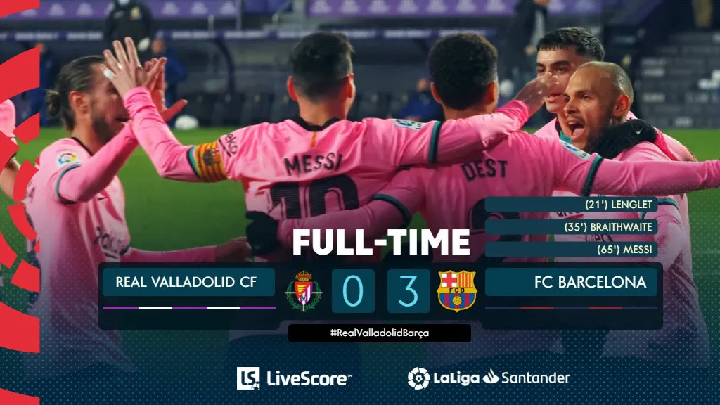 Real Valladolid 0-3 Barcelona: Messi lập công, vượt kỷ lục ghi bàn của Pele - Ảnh 3. Real Valladolid 0-3 Barcelona: Messi lập công, vượt kỷ lục ghi bàn của Pele - Ảnh 3.