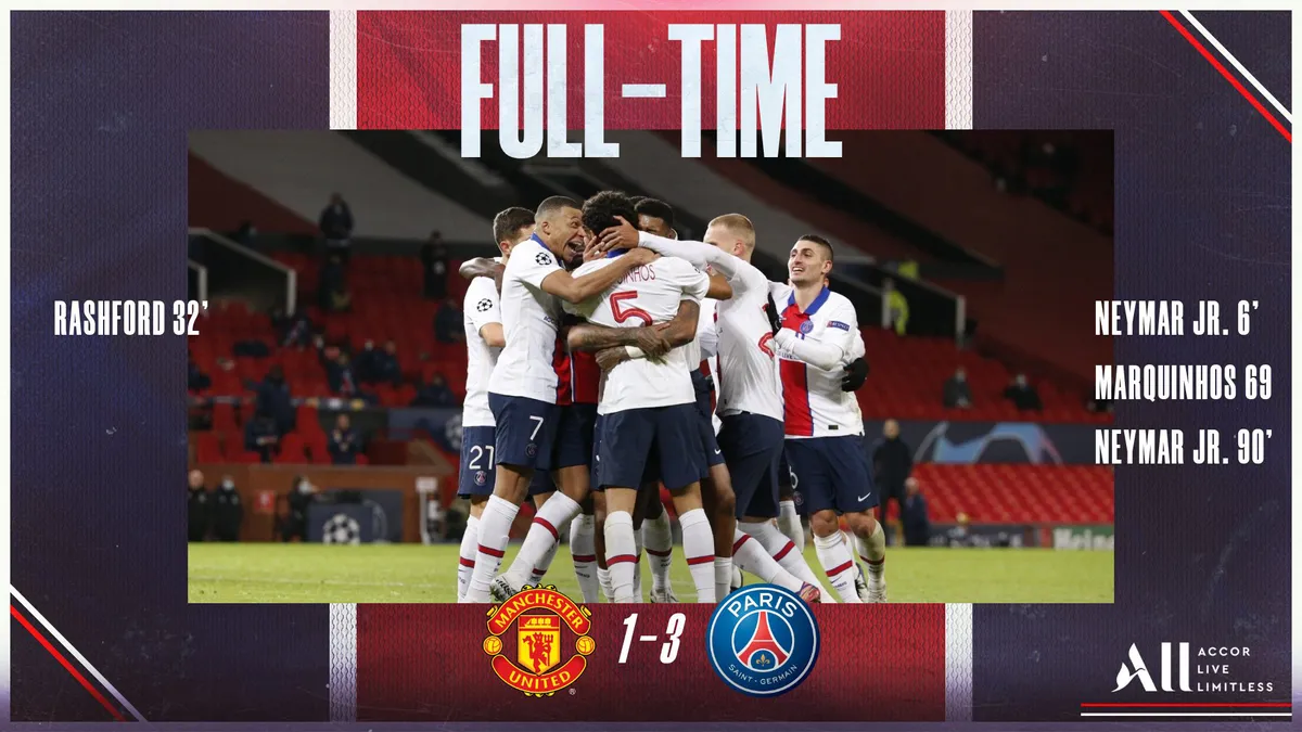 Man Utd 1-3 PSG: Neymar lập cú đúp, Fred nhận thẻ đỏ! - Ảnh 5. Man Utd 1-3 PSG: Neymar lập cú đúp, Fred nhận thẻ đỏ! - Ảnh 5.