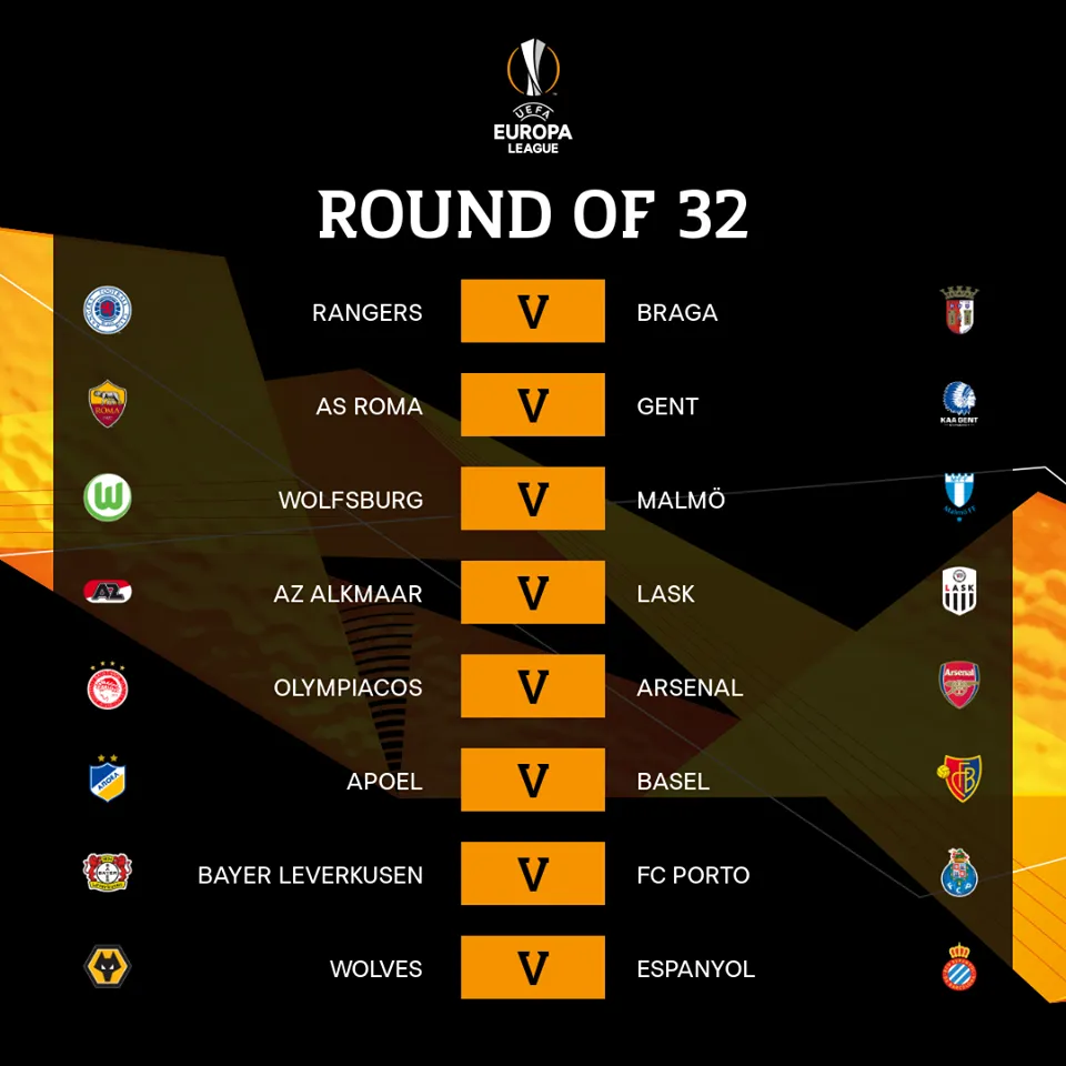 Lịch thi đấu vòng 1/16 UEFA Europa League: Club Brugge - Man Utd, Olympiacos - Arsenal... - Ảnh 2. Lịch thi đấu vòng 1/16 UEFA Europa League: Club Brugge - Man Utd, Olympiacos - Arsenal... - Ảnh 2.