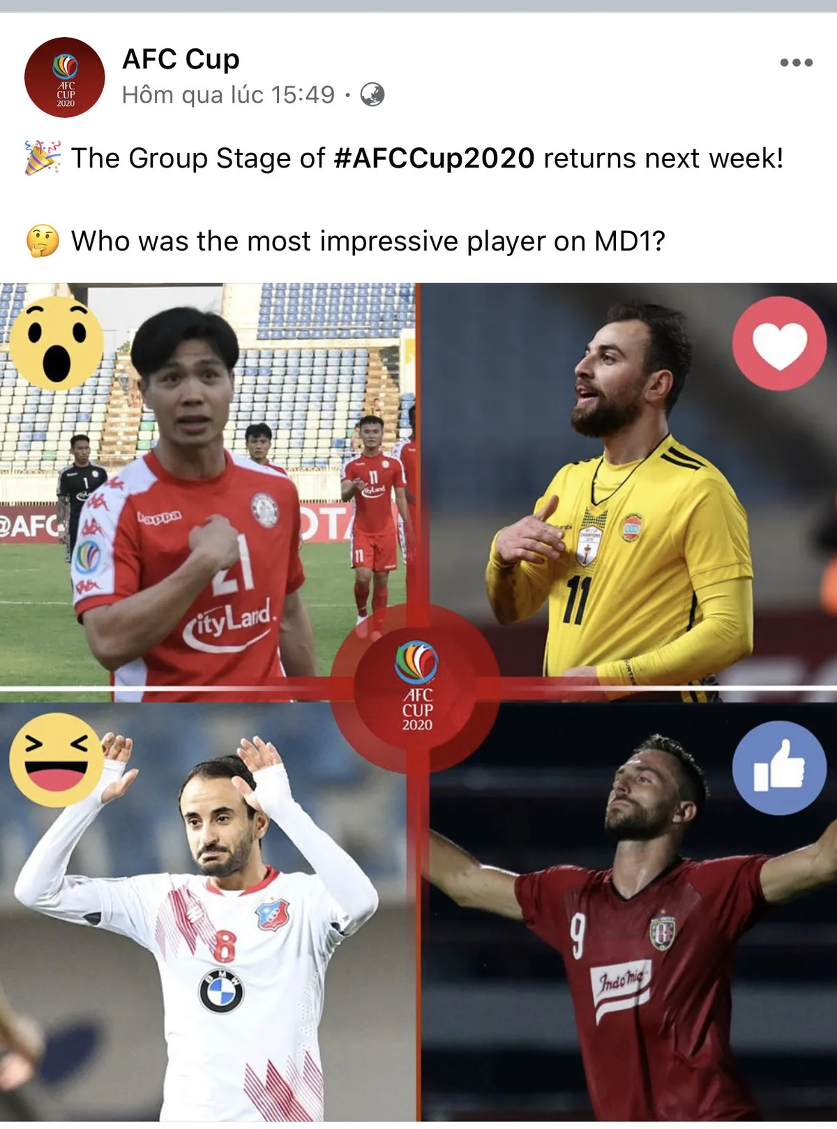 AFC tiếp tục đặt kỳ vọng Công Phượng sẽ tỏa sáng AFC Cup 2020 - Ảnh 1. AFC tiếp tục đặt kỳ vọng Công Phượng sẽ tỏa sáng AFC Cup 2020 - Ảnh 1.