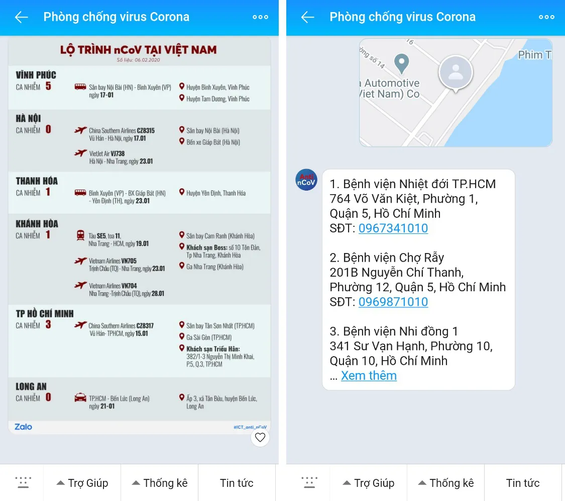 Zalo ra mắt chatbot “Phòng chống virus Corona”, cho phép kiểm tra khu vực lây nhiễm - Ảnh 2.