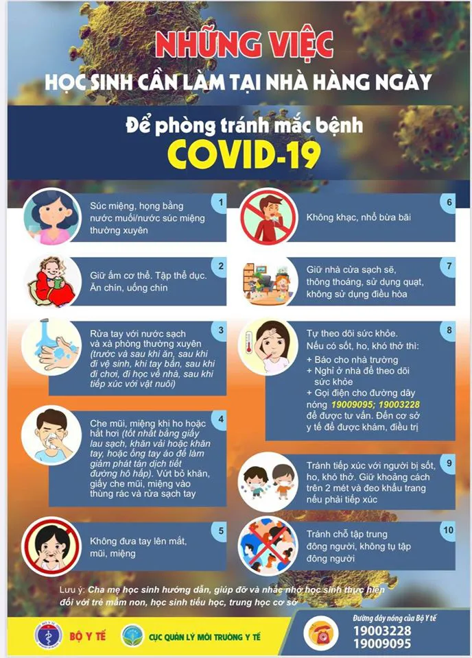 Những việc học sinh cần làm tại nhà hàng ngày phòng COVID-19 - Ảnh 1. Những việc học sinh cần làm tại nhà hàng ngày phòng COVID-19 - Ảnh 1.