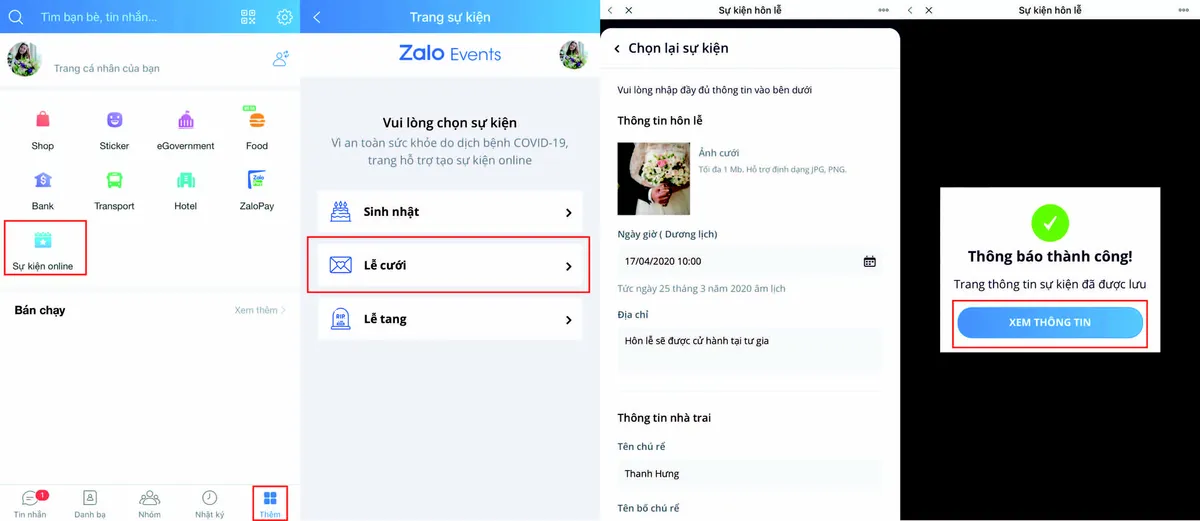 Zalo ra mắt tính năng tổ chức đám cưới trực tuyến trong mùa COVID-19 - Ảnh 1.