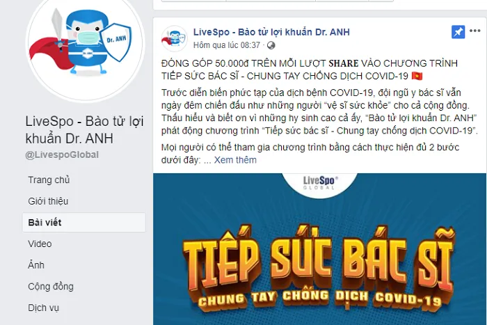 Bào tử lợi khuẩn Dr. ANH phát động chương trình “Tiếp sức bác sĩ chung tay chống COVID-19” - Ảnh 1.