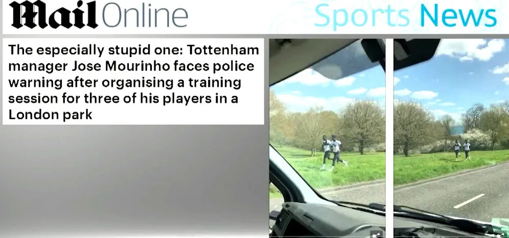 Báo chí Anh chỉ trích nặng nề vi phạm cách ly xã hội của HLV Mourinho - Ảnh 2.