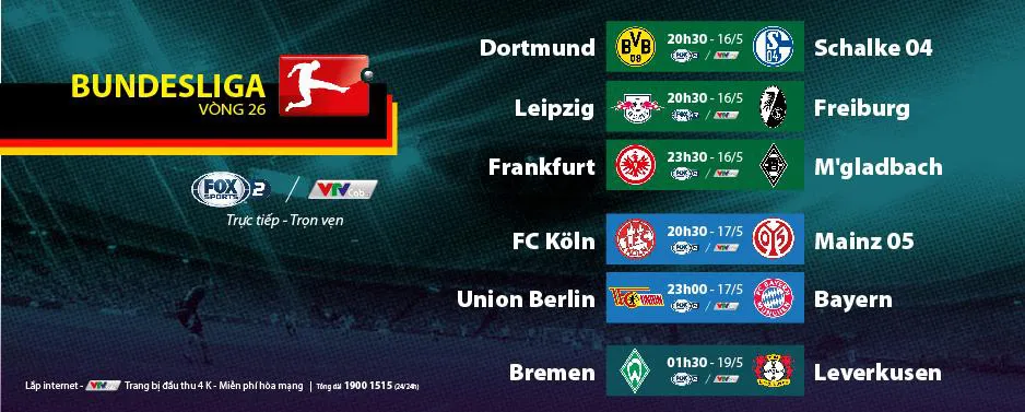 Bundesliga – giải VĐQG Đức trở lại trọn vẹn trên VTVcab: Hấp dẫn derby vùng Ruhr Dortmund vs Schalke 04 - Ảnh 1.