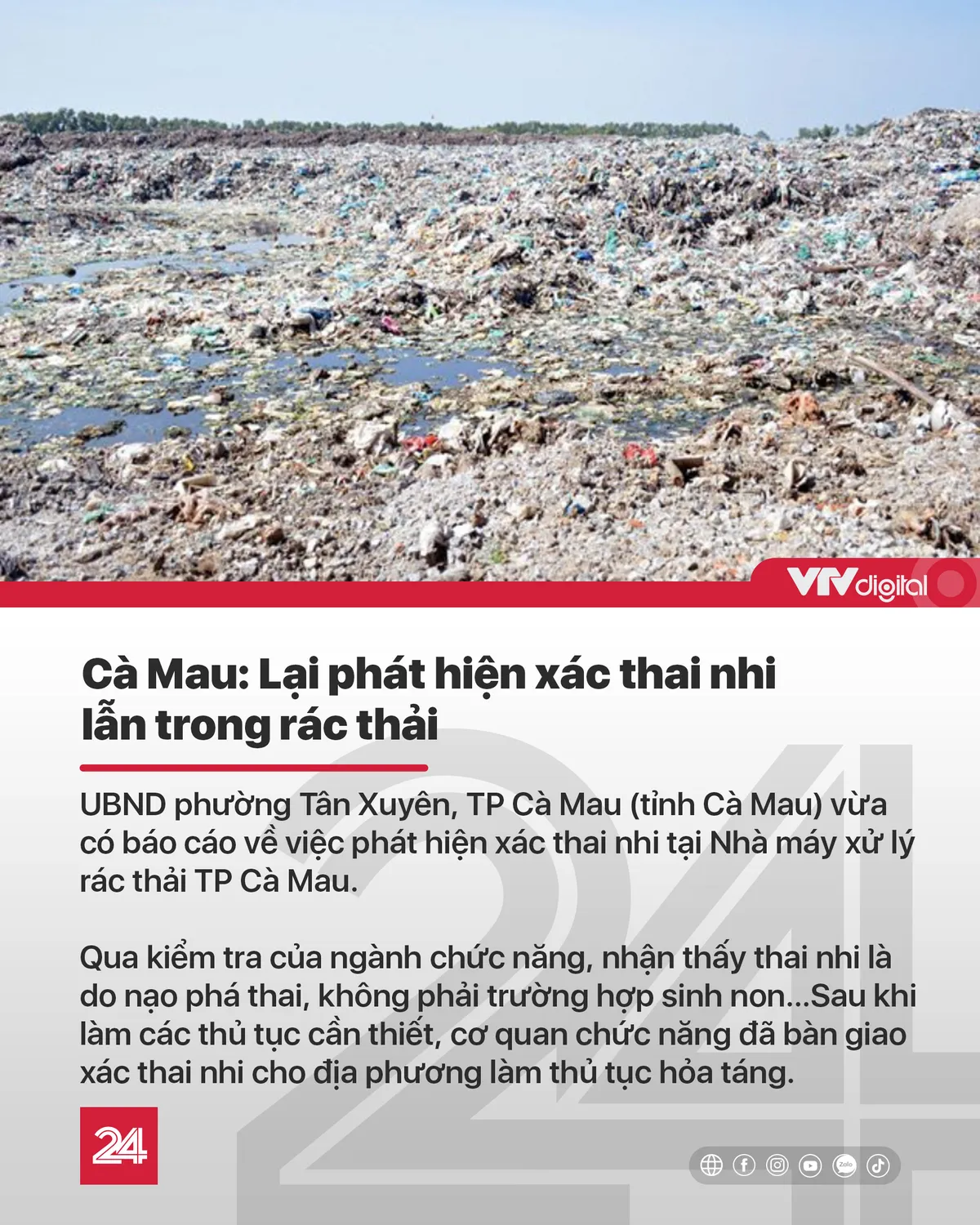 Tin nóng ngày 14/6: Cà Mau: Lại phát hiện xác thai nhi lẫn trong rác thải - Ảnh 1.