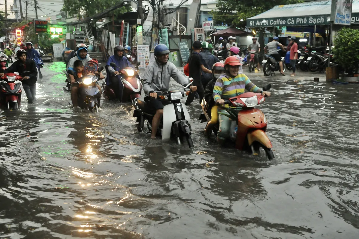 TP.HCM: Mưa lớn, nhiều tuyến đường ngập như sông, 4 người thương vong do cây đổ - Ảnh 7.