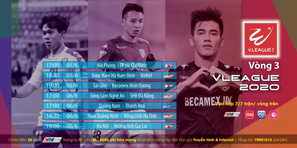 Xem trực tiếp vòng 3 V-League và giải Hạng Nhất Quốc gia 2020 trên VTVCab - Ảnh 1.