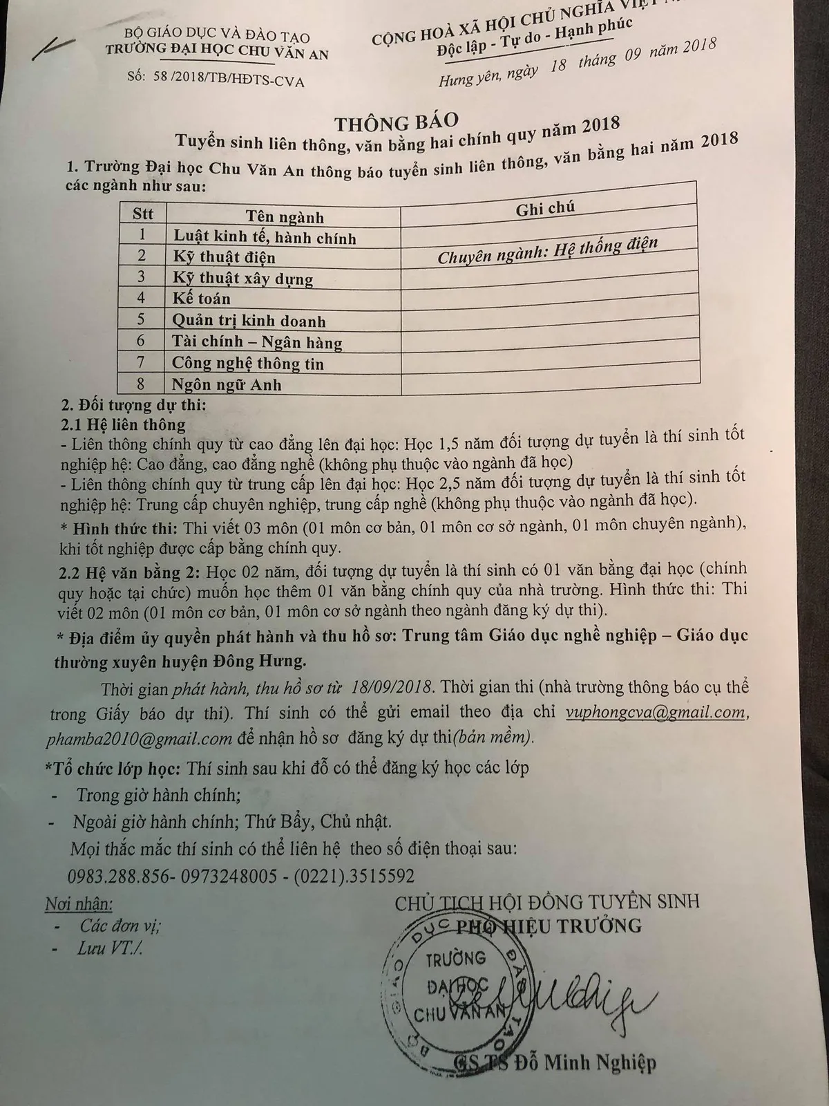 Nhiều bất thường trong hoạt động đào tạo của trường Đại học Chu Văn An - Ảnh 2.