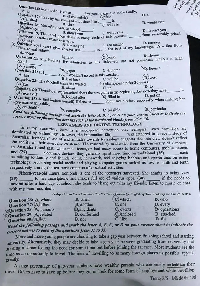 Đề tiếng Anh chính thức kỳ thi tốt nghiệp THPT 2020 - Ảnh 2.