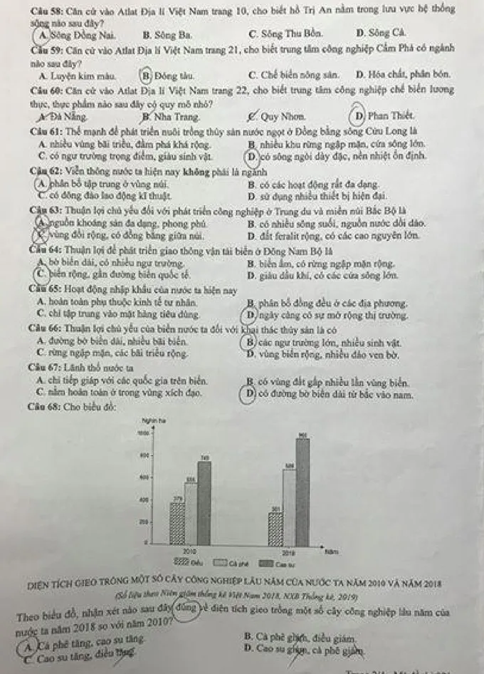 Đề môn Địa lý chính thức tại Kỳ thi tốt nghiệp THPT 2020 - Ảnh 2.